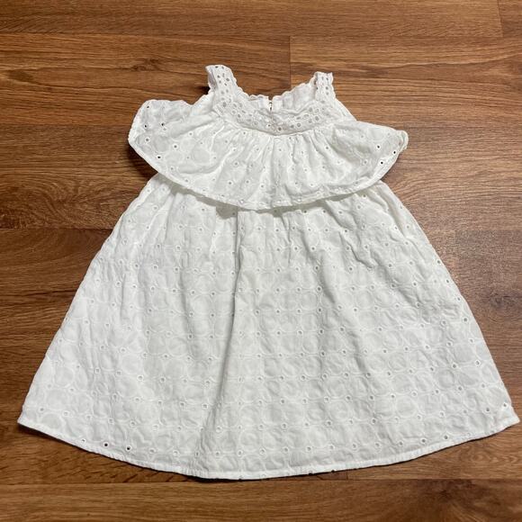 Juicy Couture White Lace Eyelet Dress Little Girls Size 3 Layered Ruffles - Picture 1 of 8